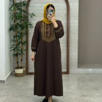 پیراهن گلنار قهوه ای
