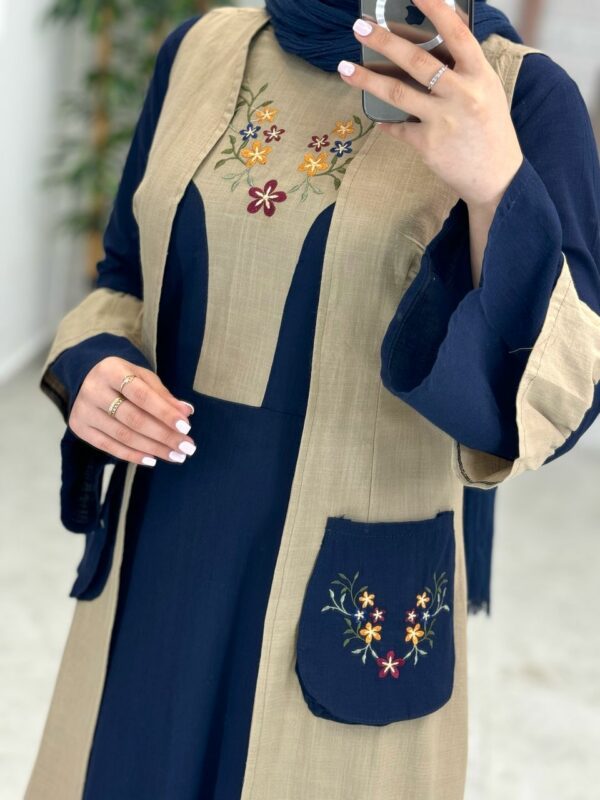 ست دو تیکه سروا نسکافه ای سورمه ای