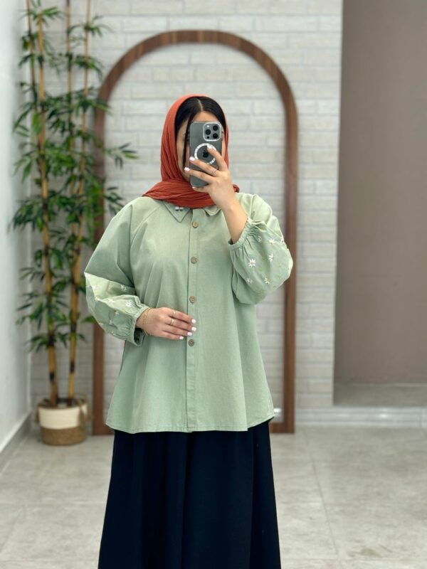 مانتو بابونه فیروزه ای