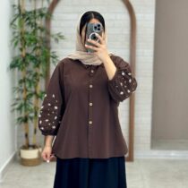 مانتو بابونه قهوه ای