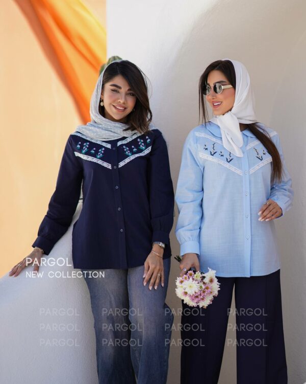 مانتو نشمین آبی روشن