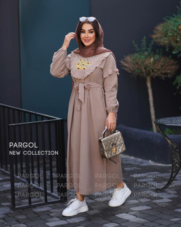 پیراهن آفتابگردون نسکافه ای