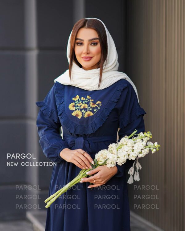 پیراهن آفتابگردون سورمه ای