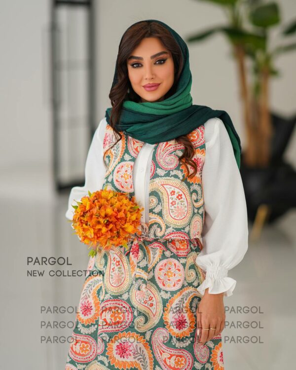 ست سه تیکه ژینا سبز ترمه