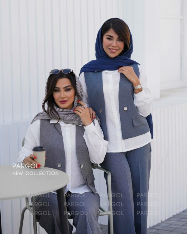 ست سه تیکه پینار سفید طوسی