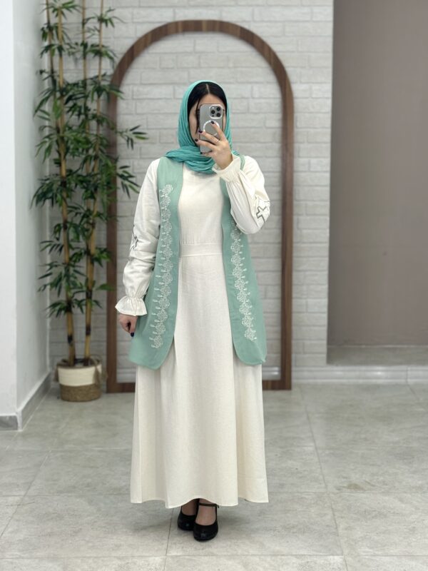 ست دلسا فیروزه ای کرم استخونی