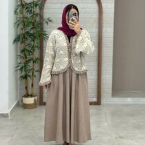 کت و دامن سارینا کرم خاکی