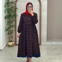 پیراهن نرگس مشکی سورمه ای