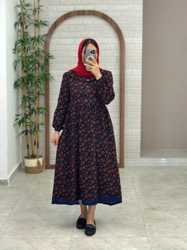 پیراهن نرگس مشکی سورمه ای