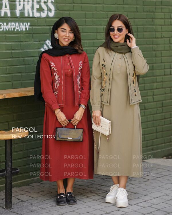 کت و سارافون ژیوان عنابی