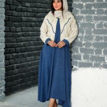 کت و سارافون اطلس آبی