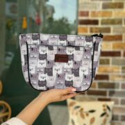 کیف تارا طوسی روشن طرح گربه