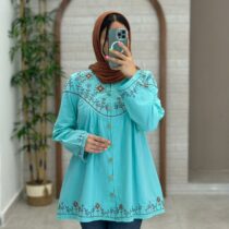 مانتو پونه فیروزه ای