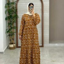 پیراهن بهار قهوه ای شتری