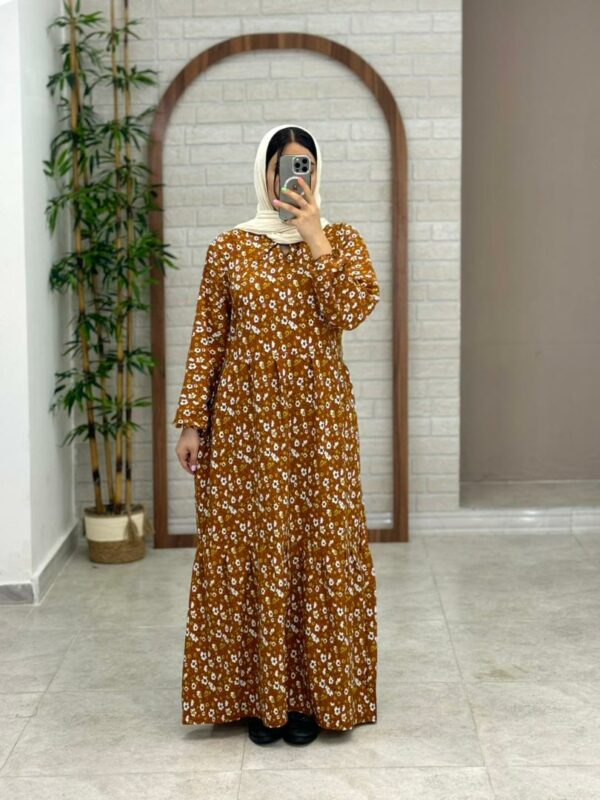 پیراهن بهار قهوه ای شتری