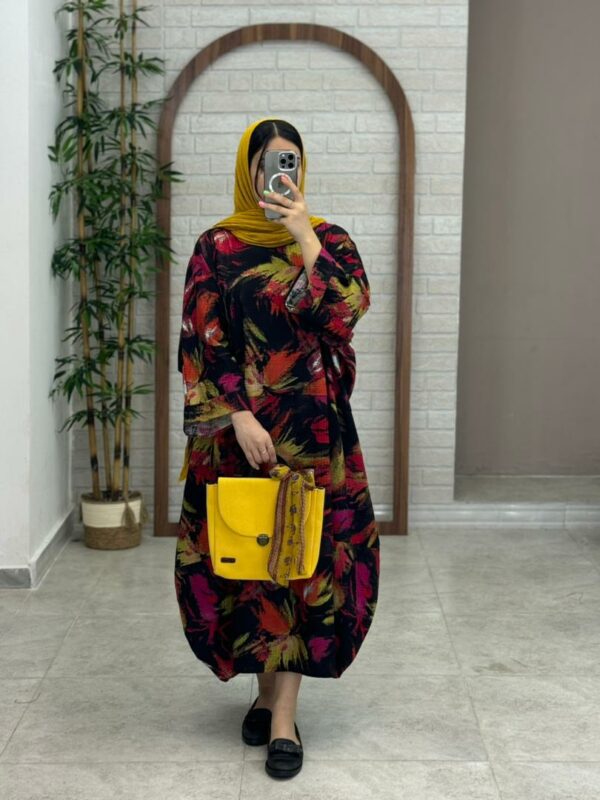 پیراهن خمره ای مشکی آبرنگی