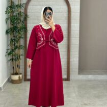 پیراهن نوبهار قرمز سرخابی