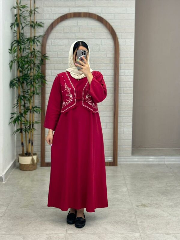 پیراهن نوبهار قرمز سرخابی