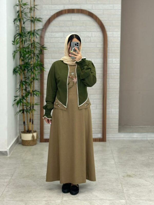 کت و سارافون برکه نسکافه ای یشمی