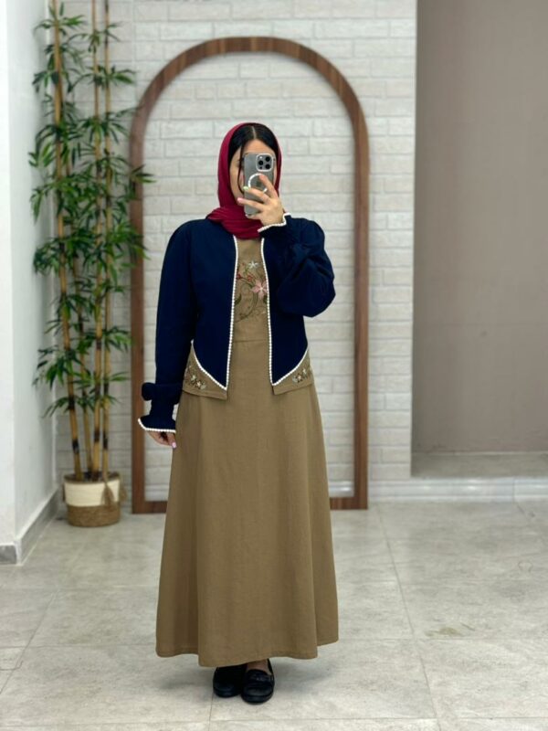 کت و سارافون برکه نسکافه ای سورمه ای
