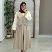 ست سه تیکه رز کرم نسکافه ای