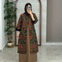 مانتو جیب در پیله چهل تیکه زیتونی