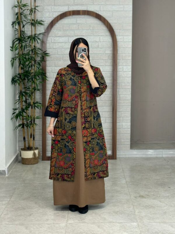مانتو جیب در پیله چهل تیکه زیتونی