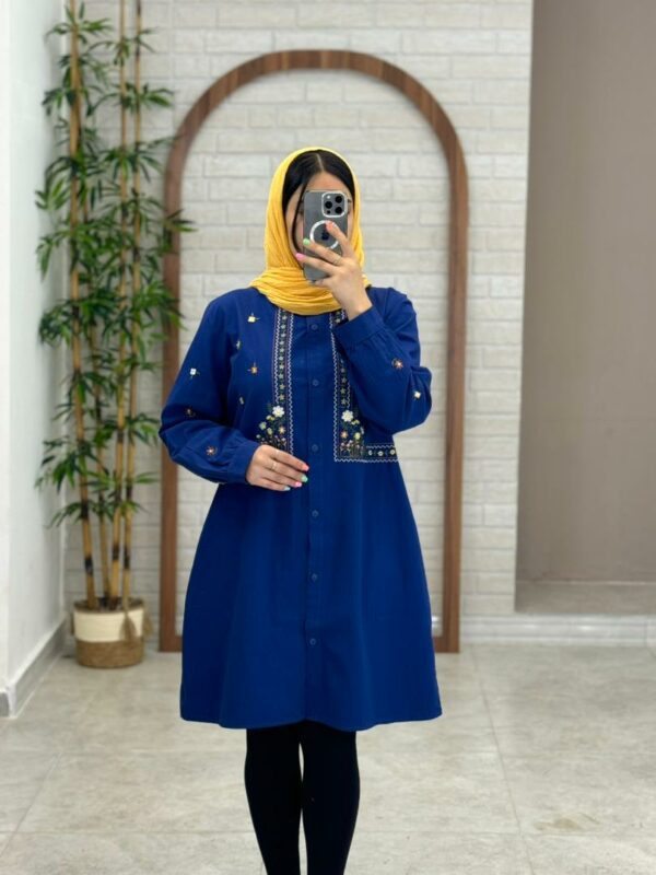 مانتو آوا آبی سورمه ای