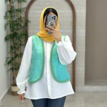 جلیقه هندی فیروزه ای