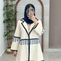 کت یقه انگلیسی آبی