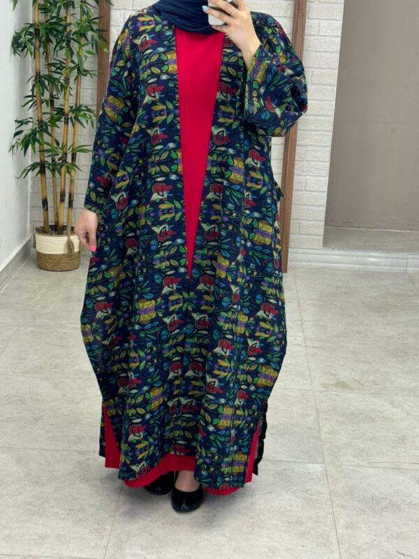 پانچ جلوباز سورمه ای طرحدار