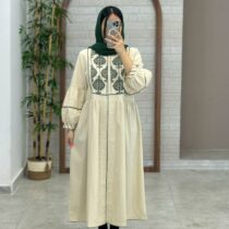 مانتو بته جقه گلدوزی سبز