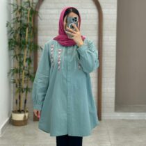 مانتو شایلی فیروزه ای