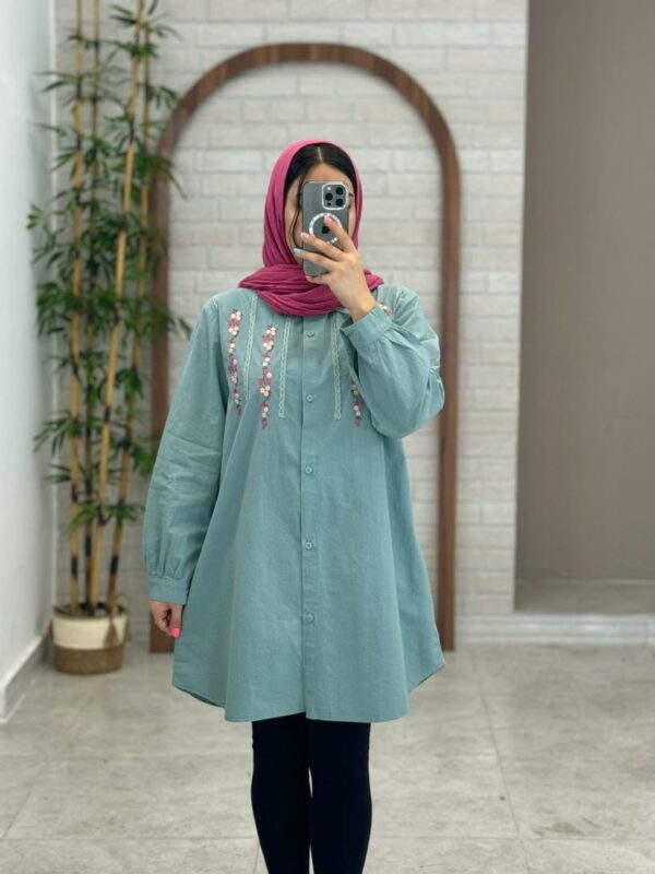 مانتو شایلی فیروزه ای