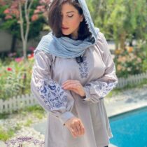 شومیز تک راز طوسی آبی