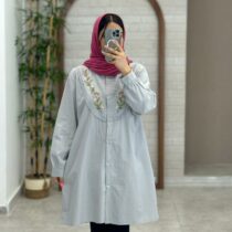 مانتو آترین طوسی آبی