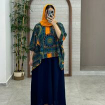 کراپ سایه آبی نارنجی سنتی