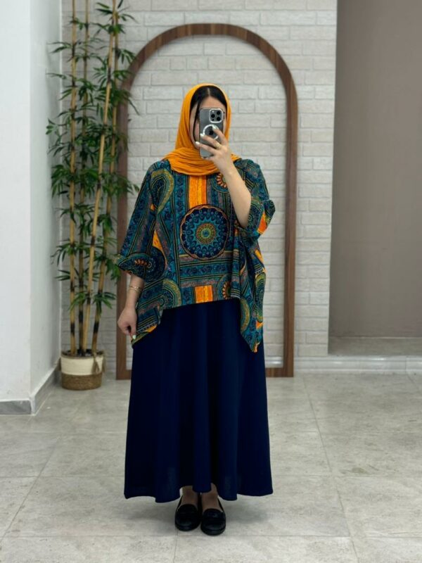 کراپ سایه آبی نارنجی سنتی