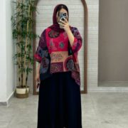 کراپ سایه چهل تیکه قرمز سوزندوزی