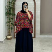 کراپ سایه قرمز طرحدار رنگی