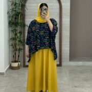 کراپ سایه سورمه ای طرحدار رنگی