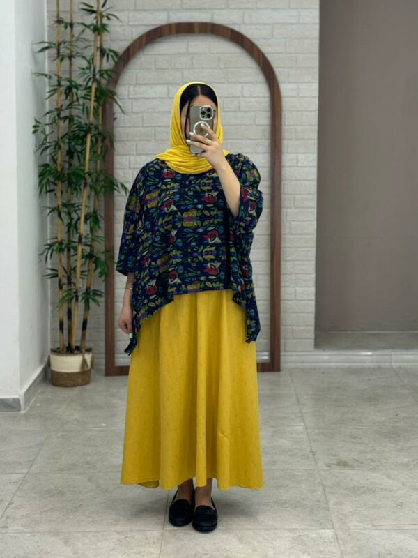 کراپ سایه سورمه ای طرحدار رنگی