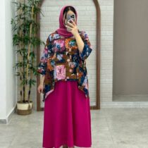 کراپ سایه صورتی رنگی طرح چاپی