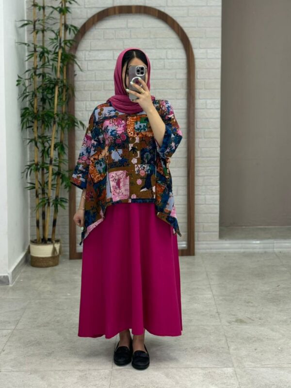 کراپ سایه صورتی رنگی طرح چاپی