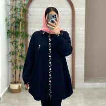 مانتو مشکی گل رز