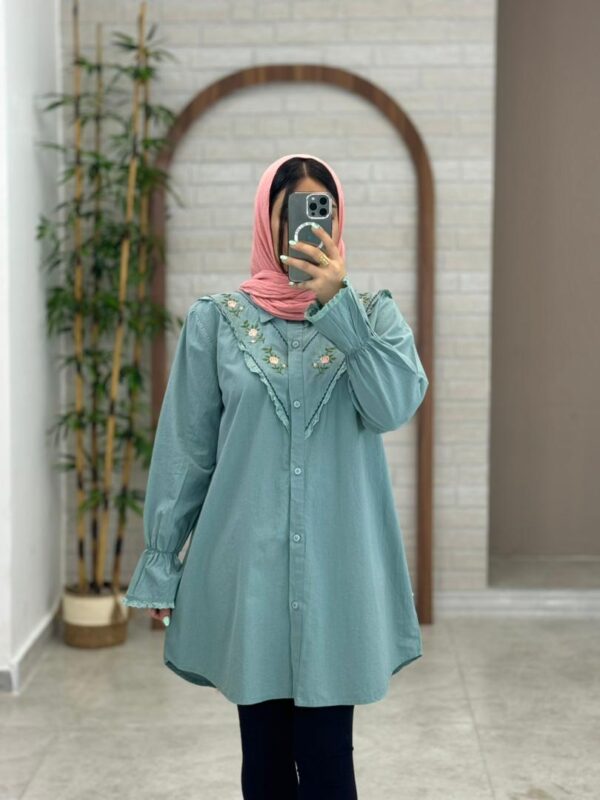 مانتو سوگل فیروزه ای