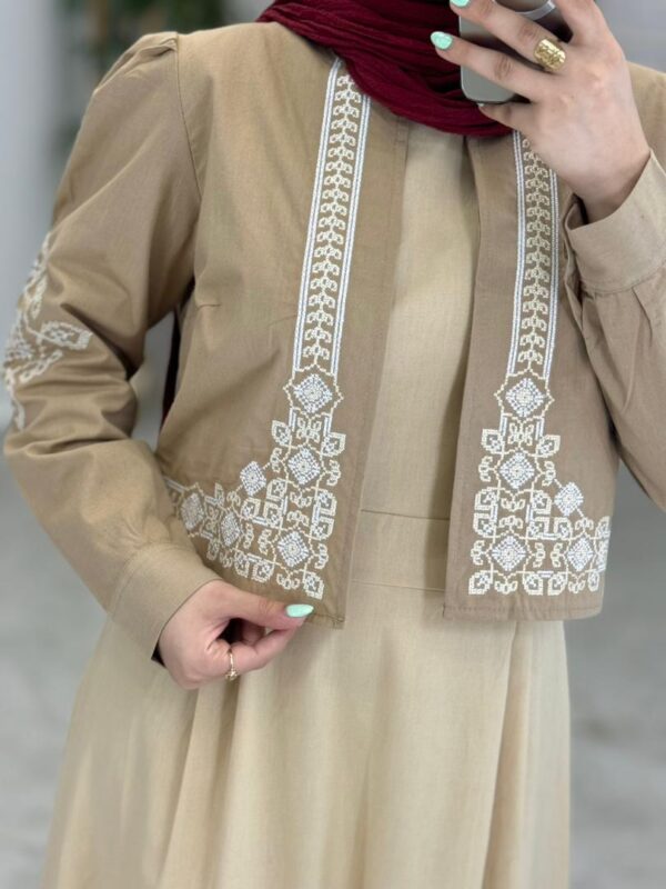 کت و سارافون نازلی کرم نسکافه ای