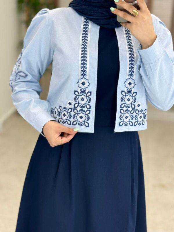 کت و سارافون نازلی سورمه ای آبی