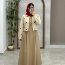 ست دوتیکه کاج نسکافه ای کرم