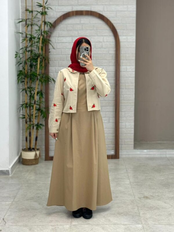 ست دوتیکه کاج نسکافه ای کرم